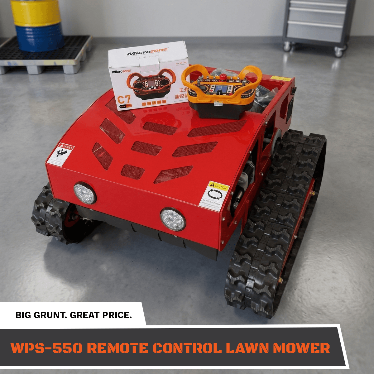 Talk About Grunt! The WPS-550 Remote Control Lawn Mower
